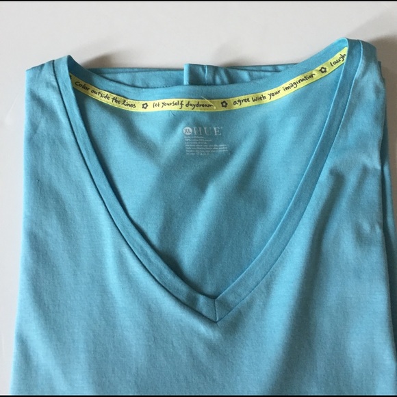 NWT HUE Blue Long Sleeved Sleep Shirt - Picture 2 of 8