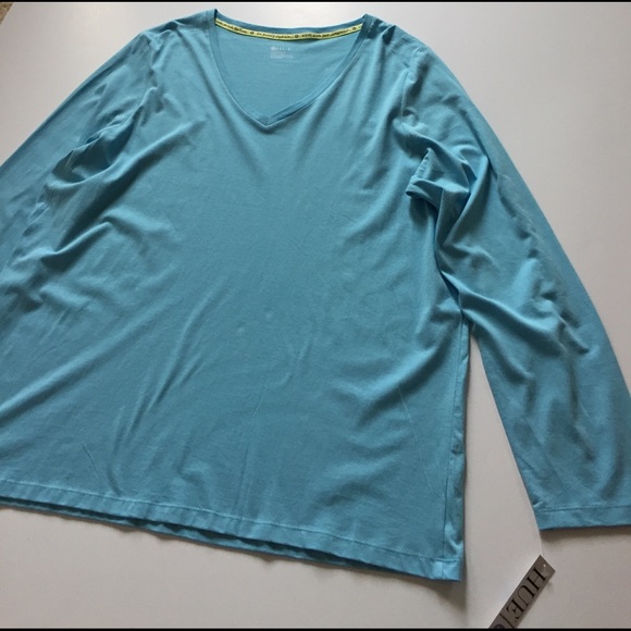 NWT HUE Blue Long Sleeved Sleep Shirt - Picture 5 of 8