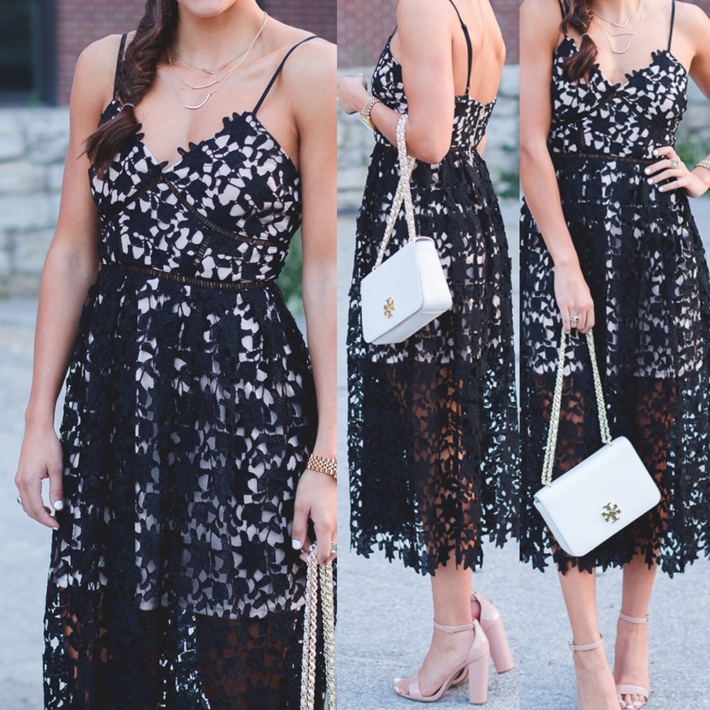 AQUA Lace Midi Dress (like Self Portrait Azaelea)