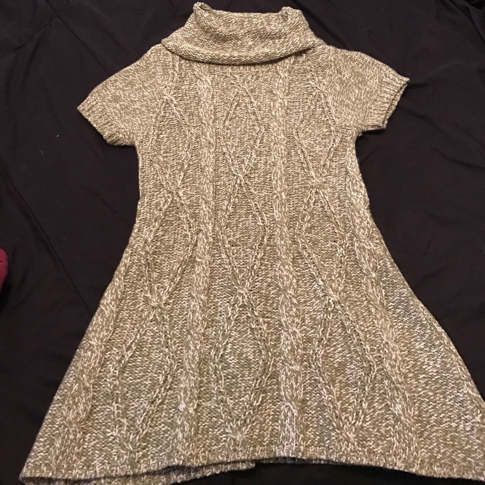 Green heathered turtle neck dress/tunic