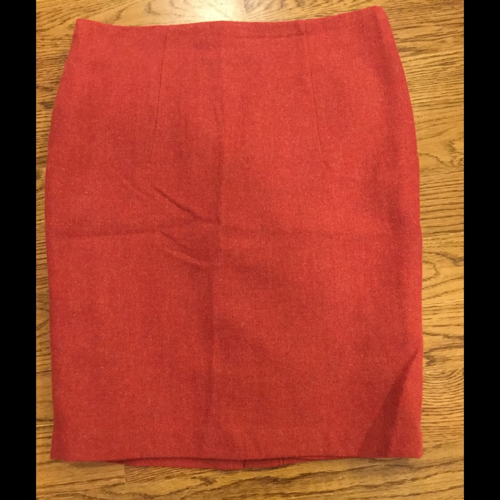 NWOT Will Smith Red Wool Pencil Skirt size 8