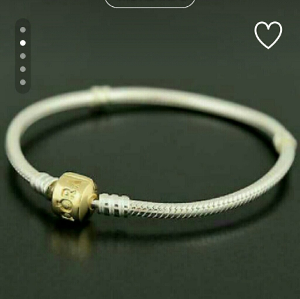 Authentic Pandora S925 bracelet w/14k gold clasp