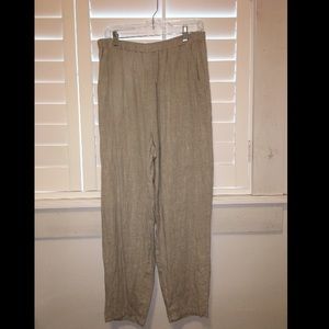 Beige Boho Flowy Pants, Size L