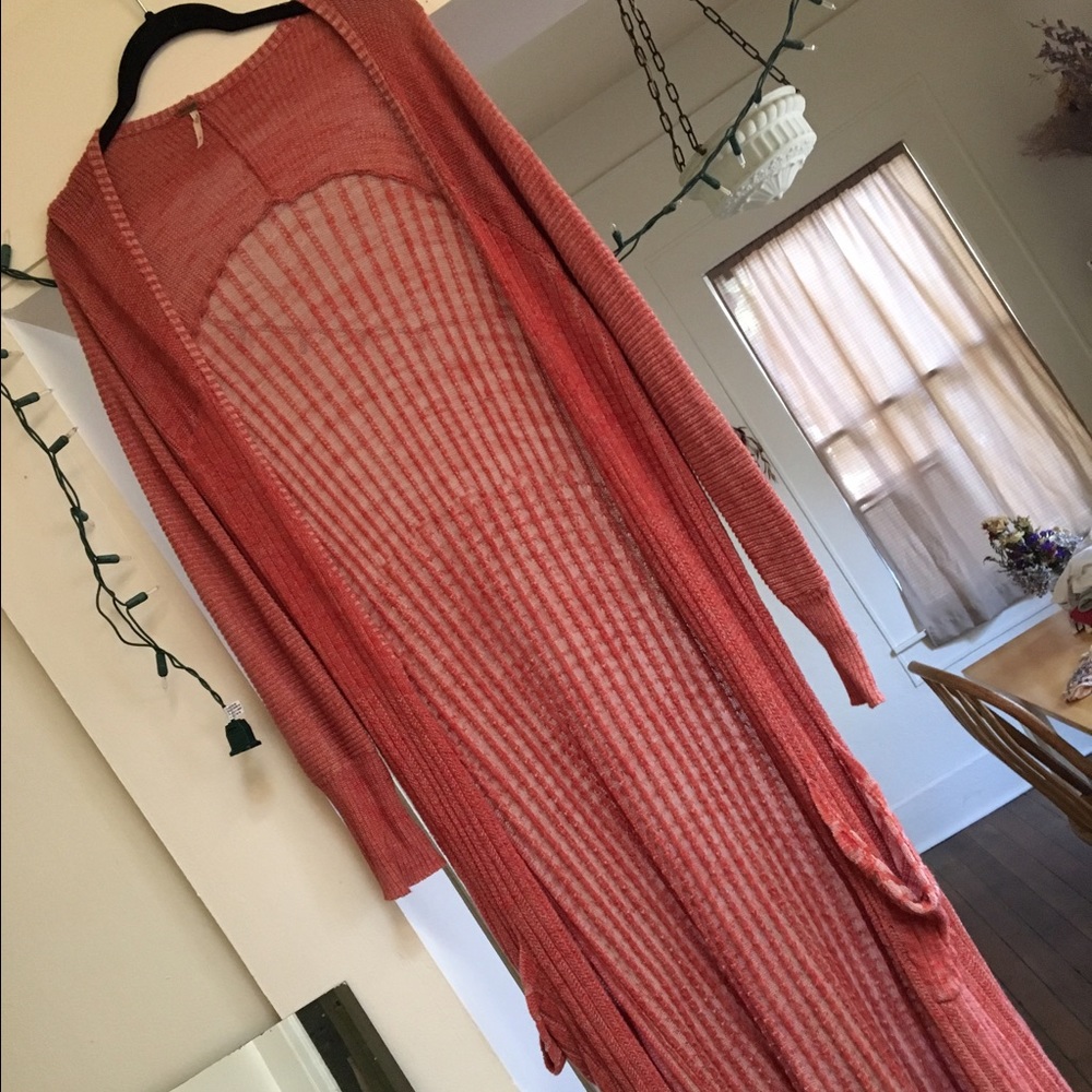 Free People Long Button Up Sweater