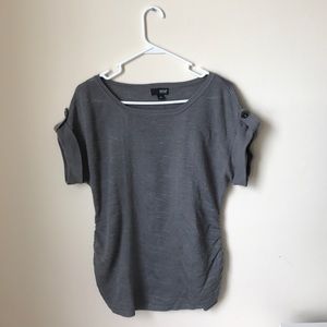 Gray Short Sleeve Sweater