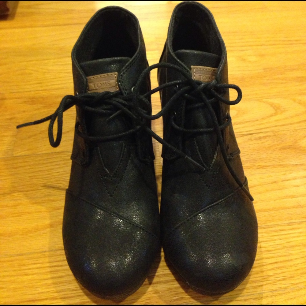Toms Black leather Booties