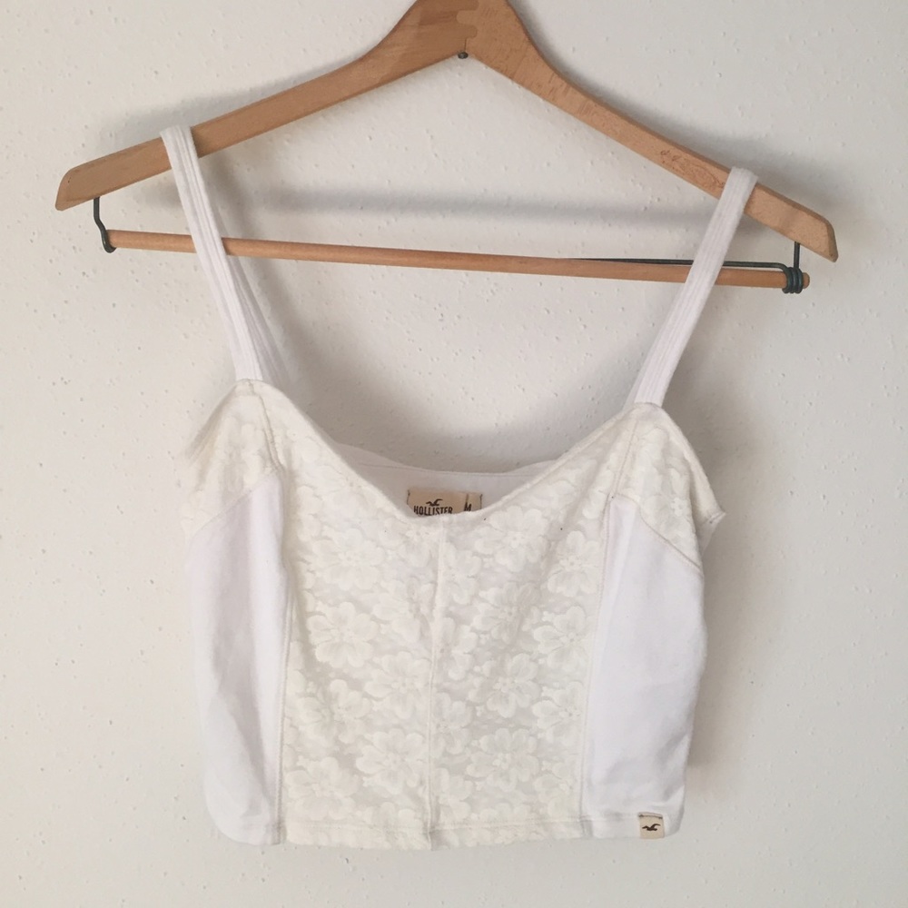 Cream hollister crop top