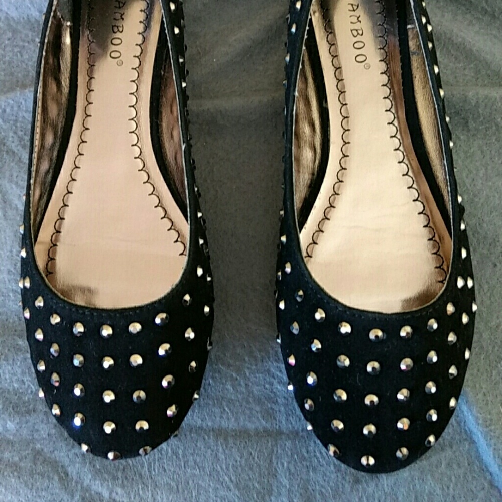 Studded black flats