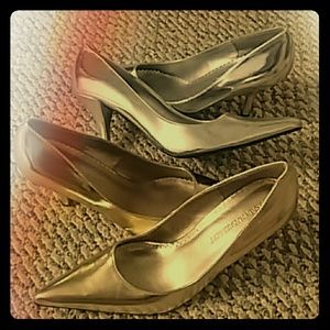 Gold  & silver pumps 3 inch heel