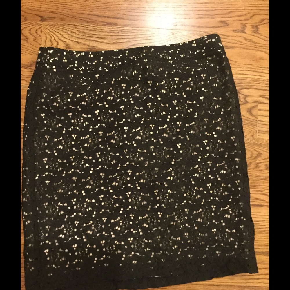 Black Tan Pencil Lace Skirt size 8P