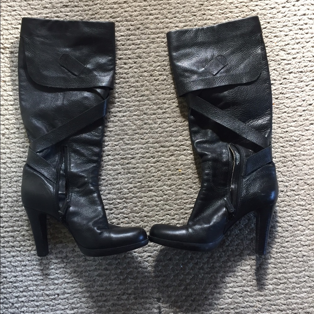Via Spiga black, leather boots. Size 7