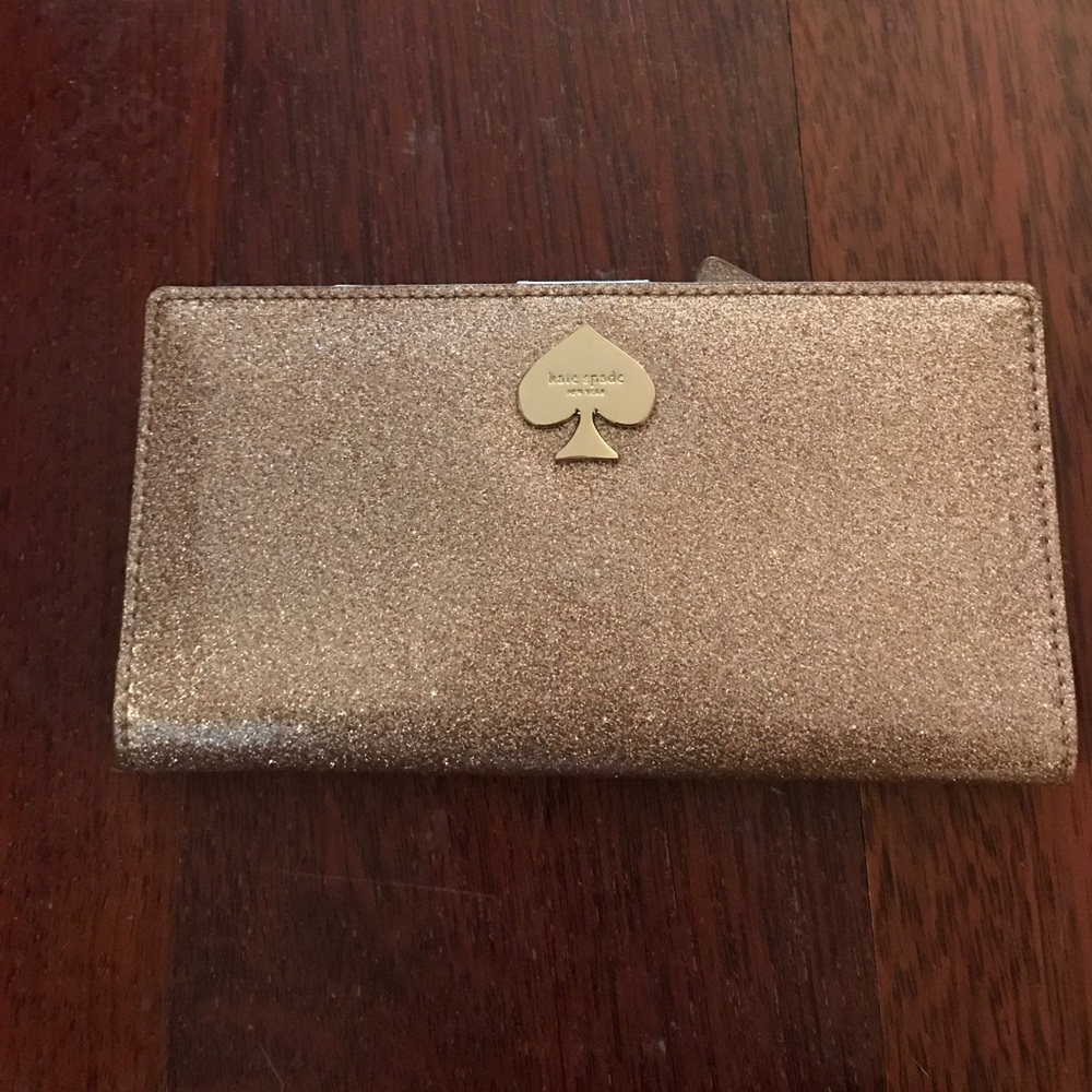 Kate Spade Pink Sparkle Snap Wallet