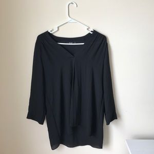 Black V-neck Blouse