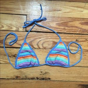 Victoria's Secret striped multi crochet bikini top