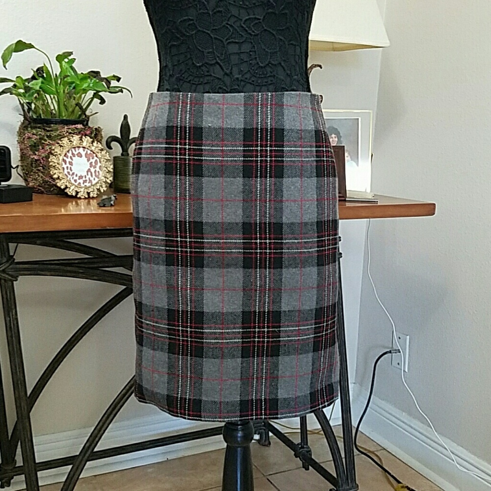 Talbots Wool plaid skirt