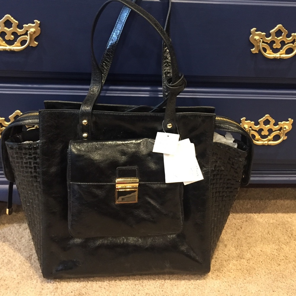 Badgley Mischka Black Leather Purse