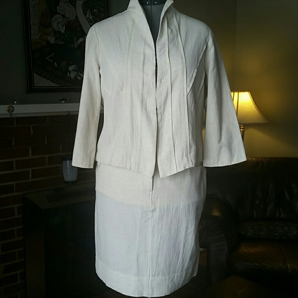 Ashe Wood 2 Piece Linen Suit NWT - Picture 1 of 4