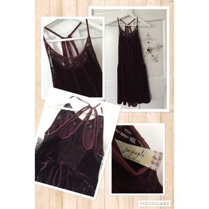Free People Maroon Velvet Dress