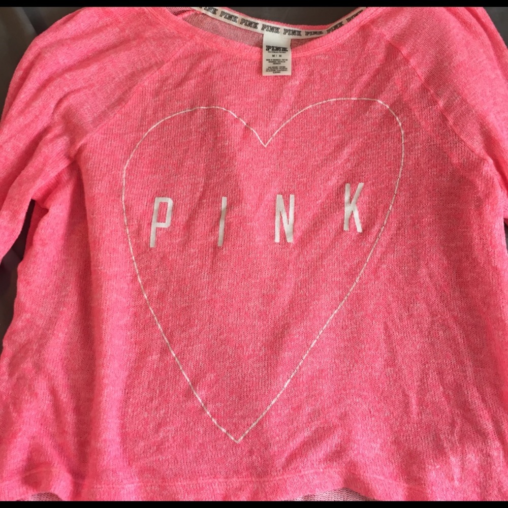 VS Pink lightweight hot pink sweater