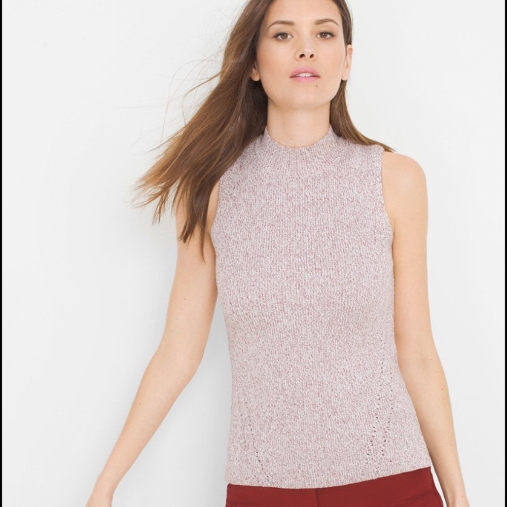 White House Black Market Marled Mock Neck Sweater