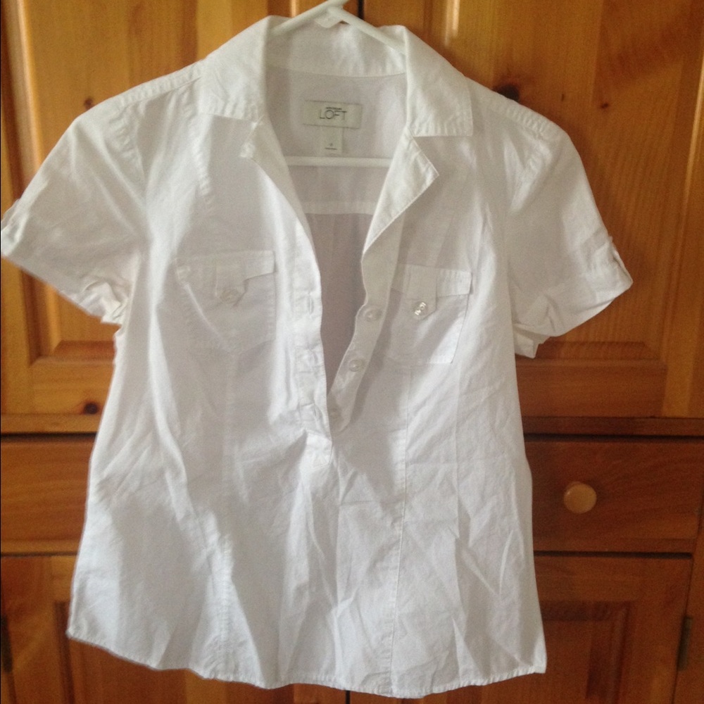 White Ann Taylor LOFT Top
