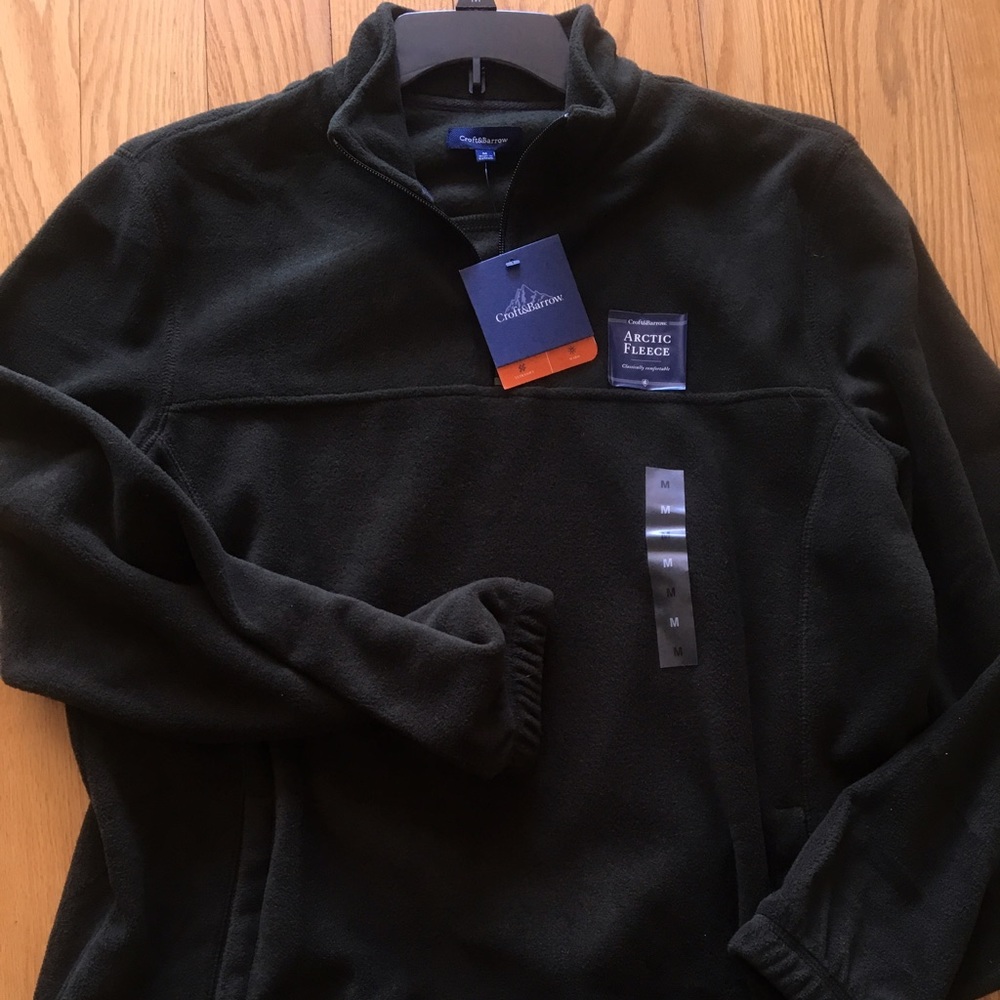 Croft & Barrow fleece (MD, olive green & pockets)