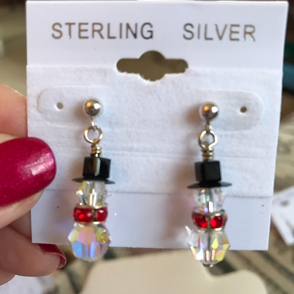 Snowman earrings