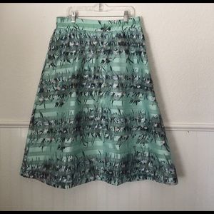 Anthropologie Maeve taffeta skirt with lilies