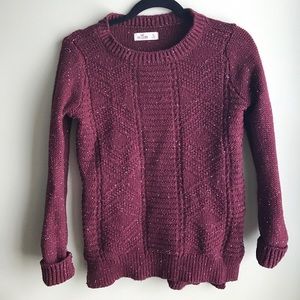 HOLLISTER MAROON SPECKLED SWEATER