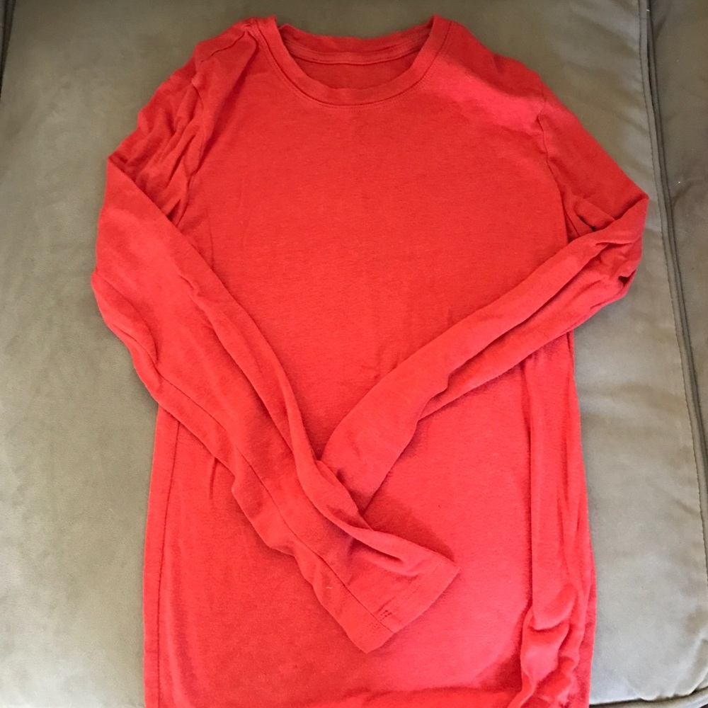Gap super soft xs long sleeve tee-orange/copper