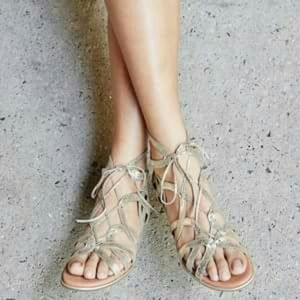 Garnet Hill Gentle Souls gladiator sandals gold