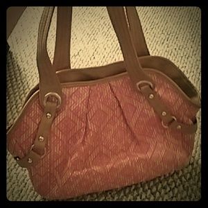 Pink and tan medium purse