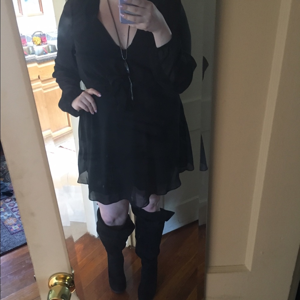 ‼️sold ‼️ size little black dress, sheer top, 3X