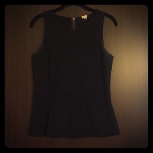 Navy peplum J Crew top