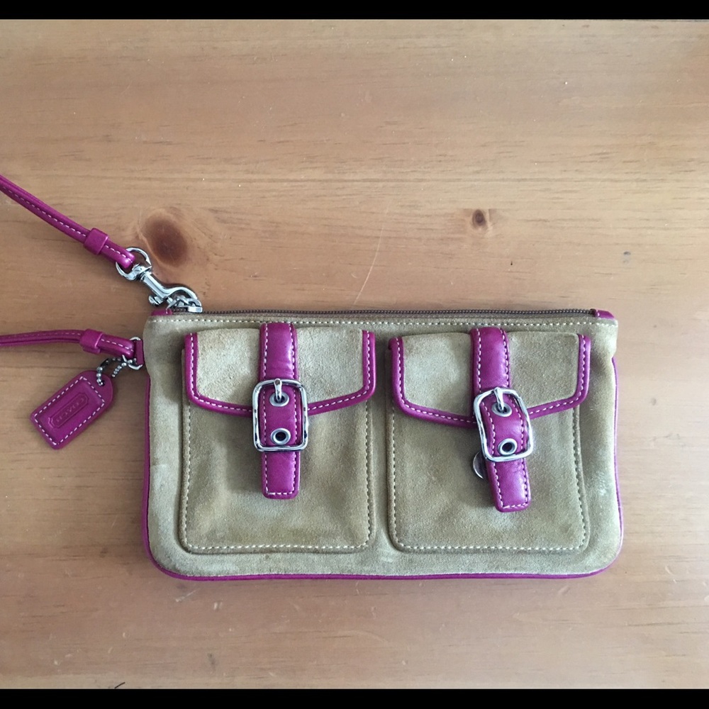 Coach suede wristlets like new