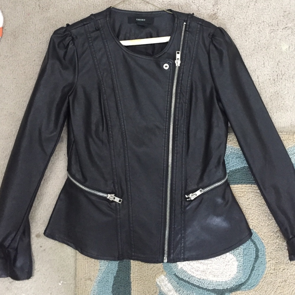 Black faux leather jacket