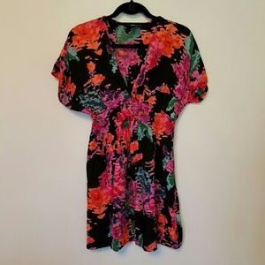 Abstract floral print dress