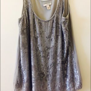 New J Crew top silver