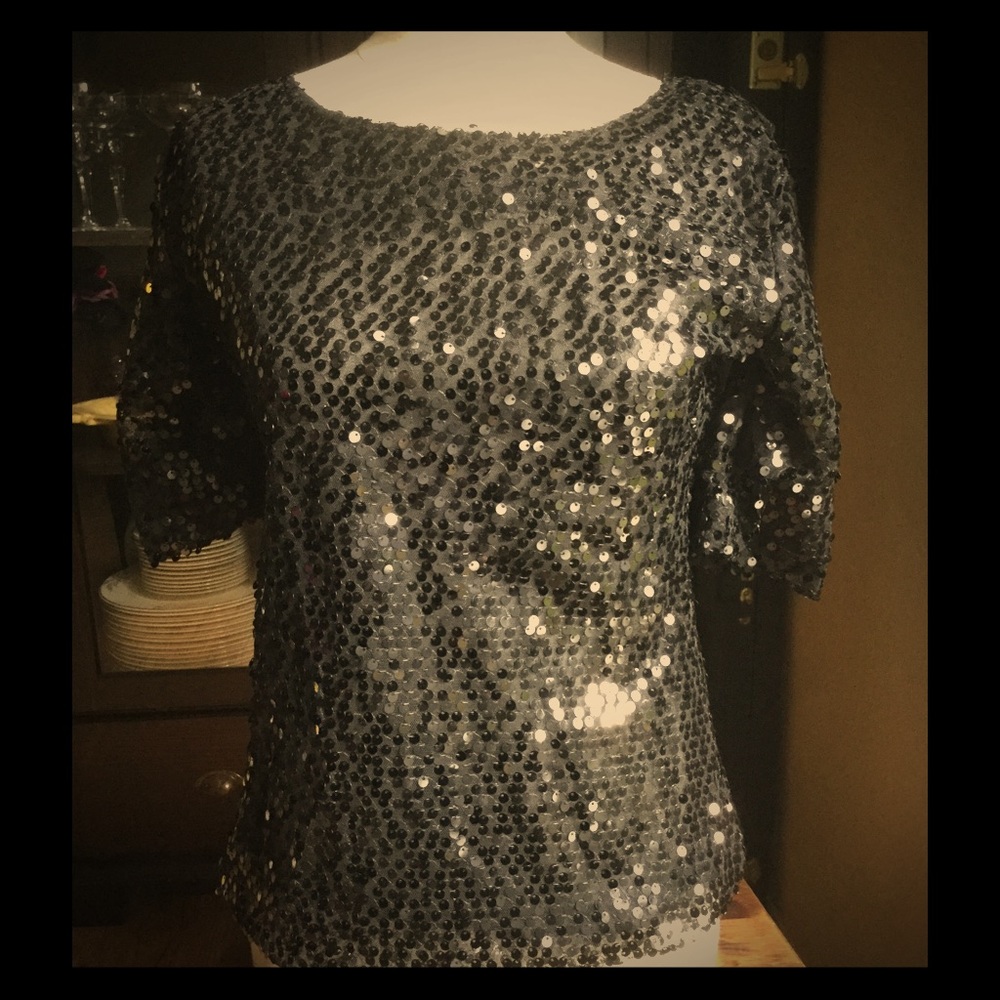 Black sequin top