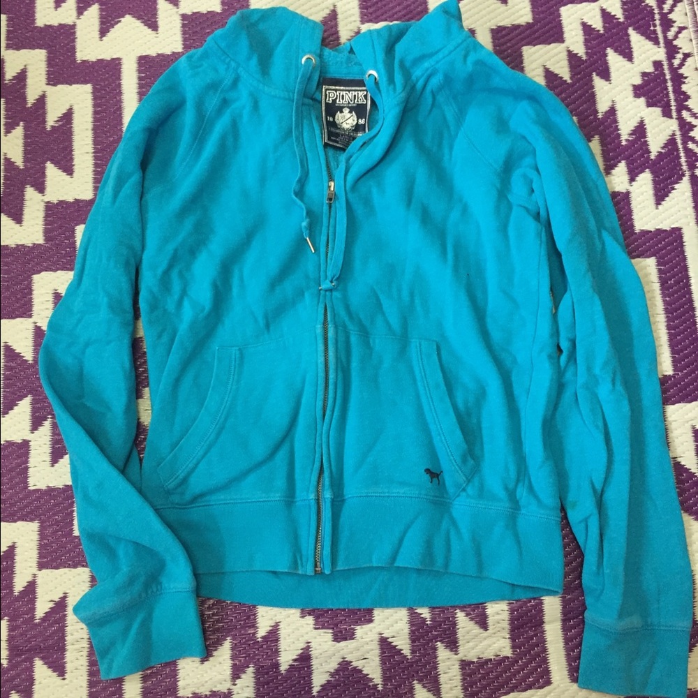 Peace ✌️ Love ❤️ Pink VS turquoise hoodie Sz L