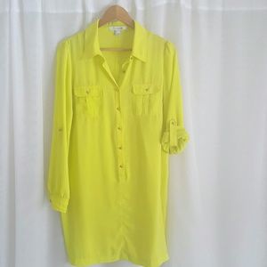 Lime green shirt dress