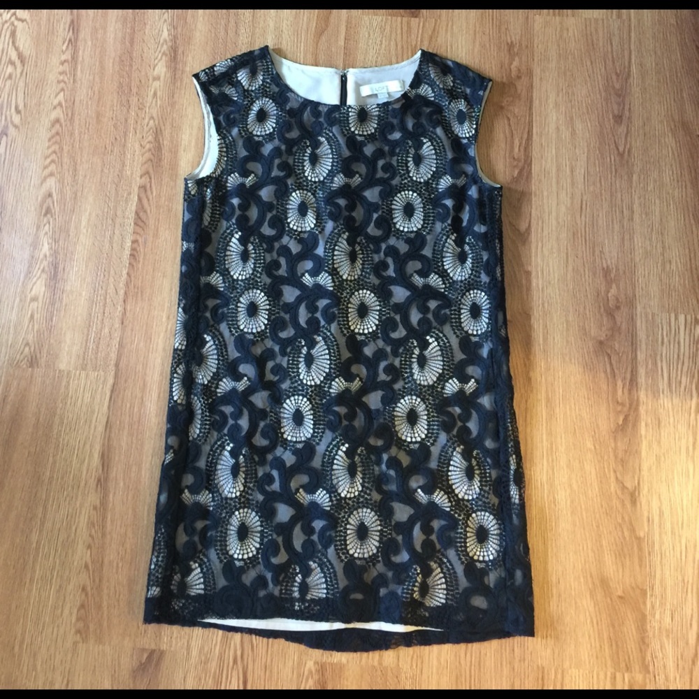 LOFT Petite black lace dress