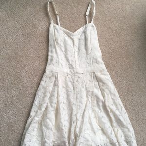 Off-white floral lace romper