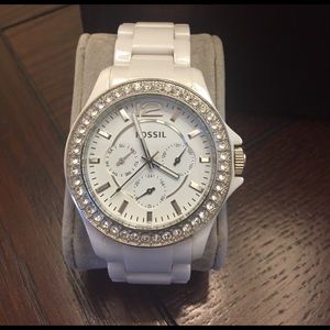 Fossil Riley Multifunction Ceramic White Watch