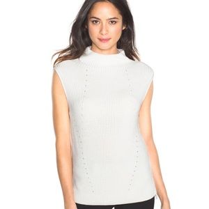NEW WHBM Sleeveless Mock-Neck Sweater