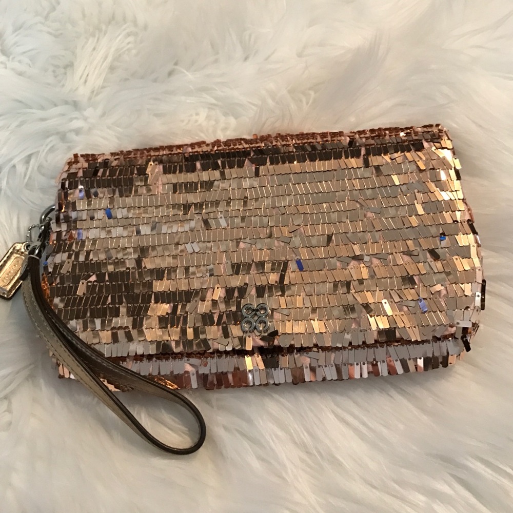Gold Authentic Coach clutch!