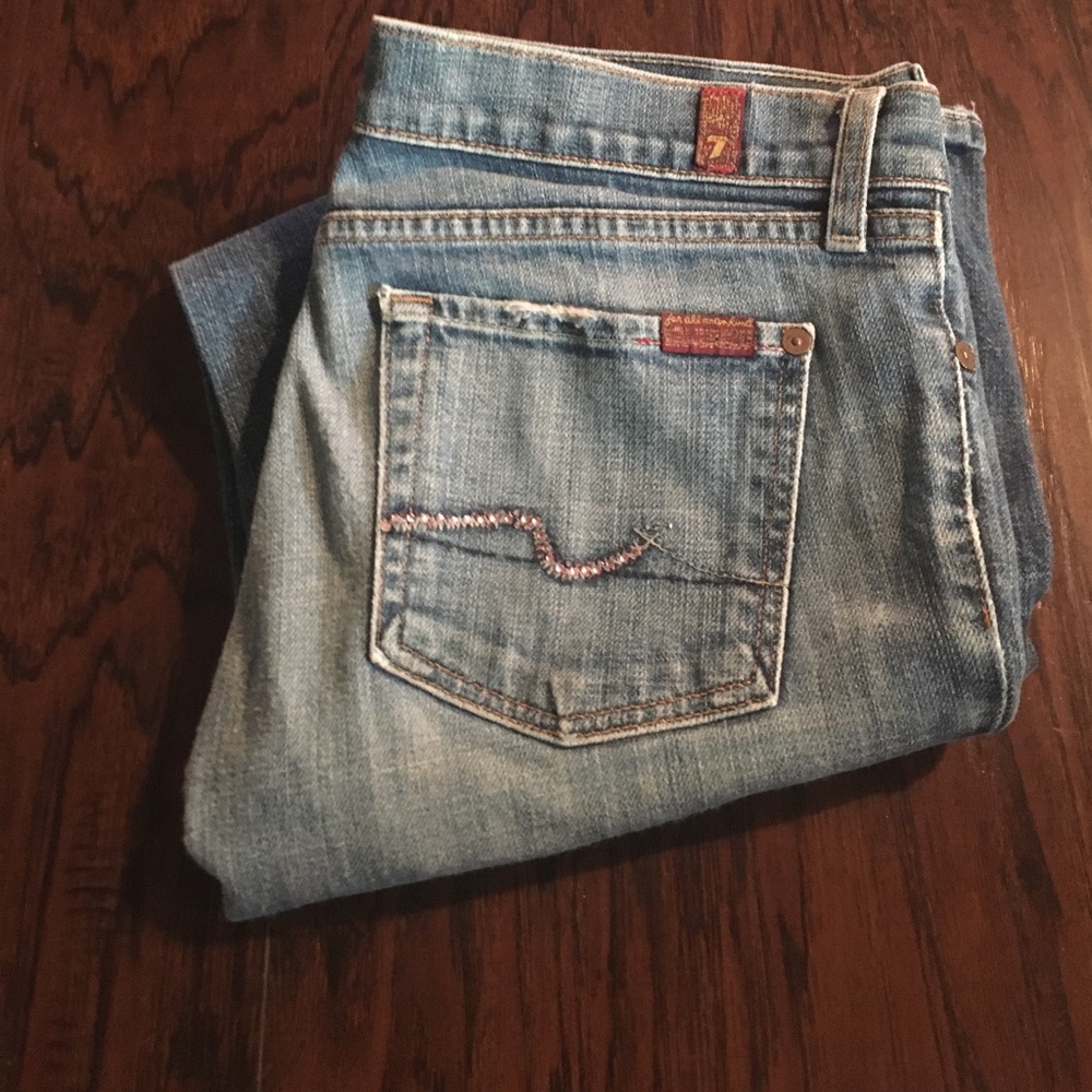 7 for all mankind pink crystal pocket jeans 28