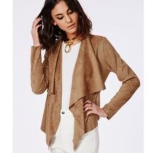 Katherine Barclay suede open front blazer.
