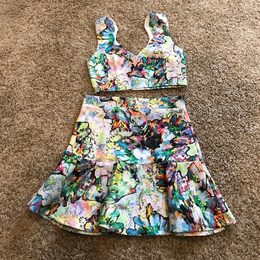 Two-piece printed set. Worn once!