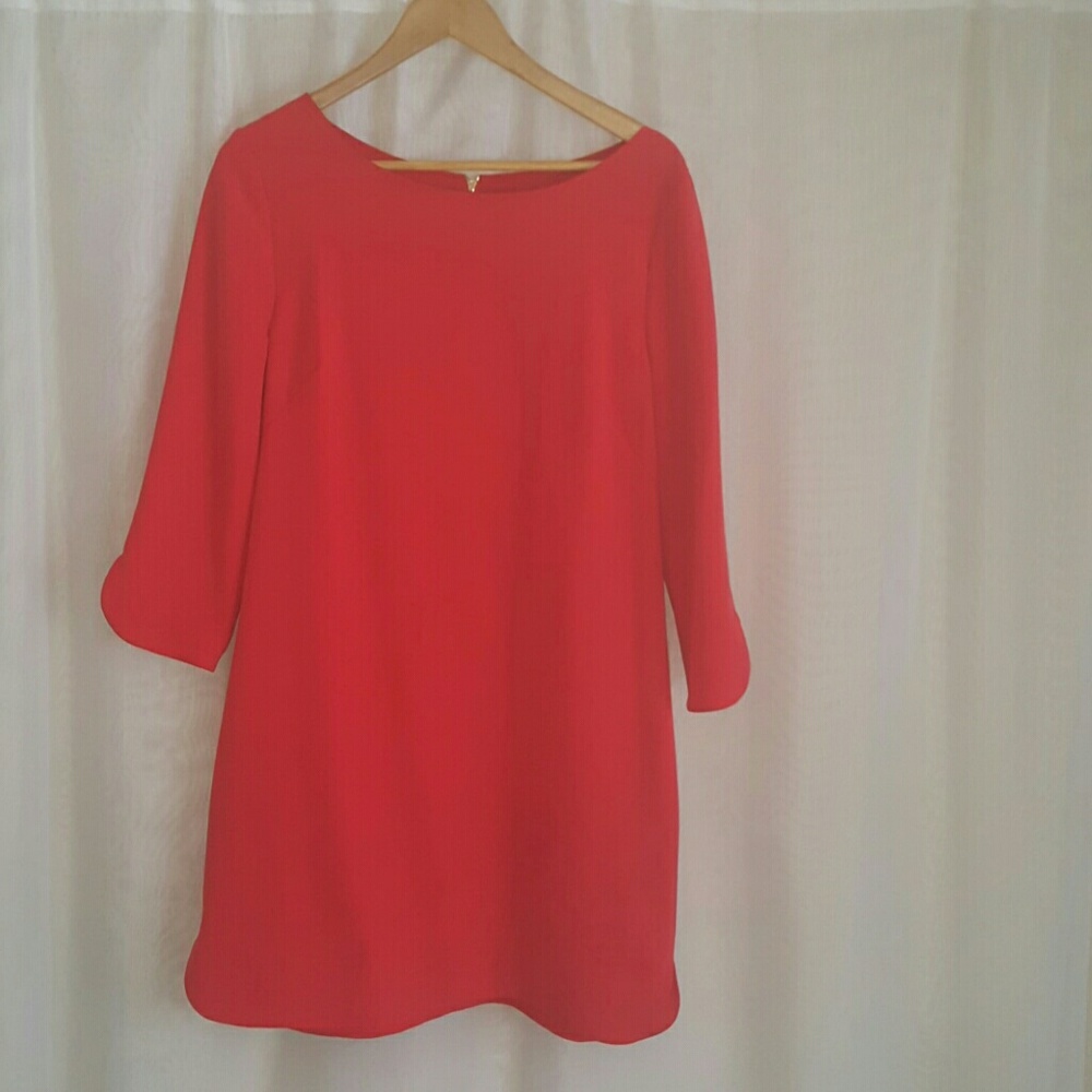 Coral orange shift dress